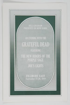 Grateful Dead The Fillmore East PROG 1970