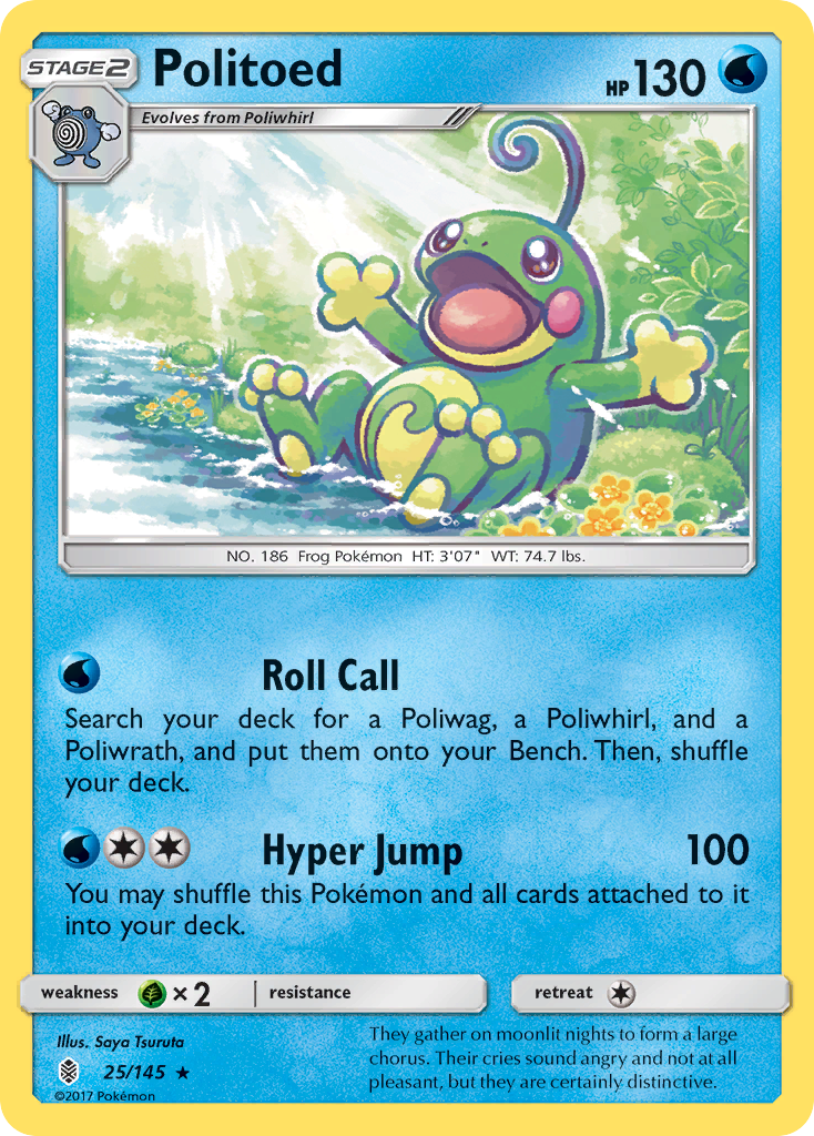 Politoed (25/145) - Guardians Rising Pokémon Card