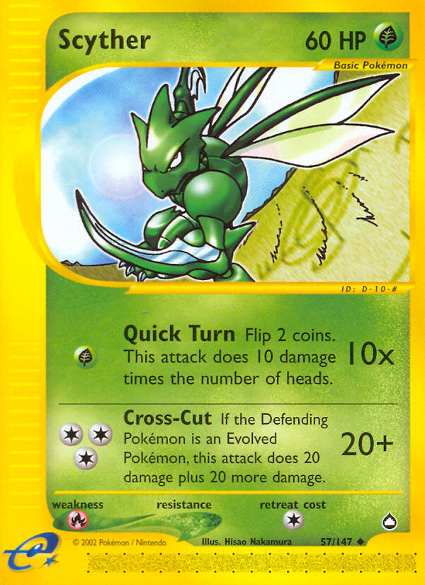 Scyther (57/147) - Aquapolis Pokémon Card