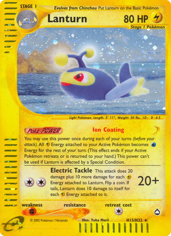 Lanturn (H15) - Aquapolis Pokémon Card