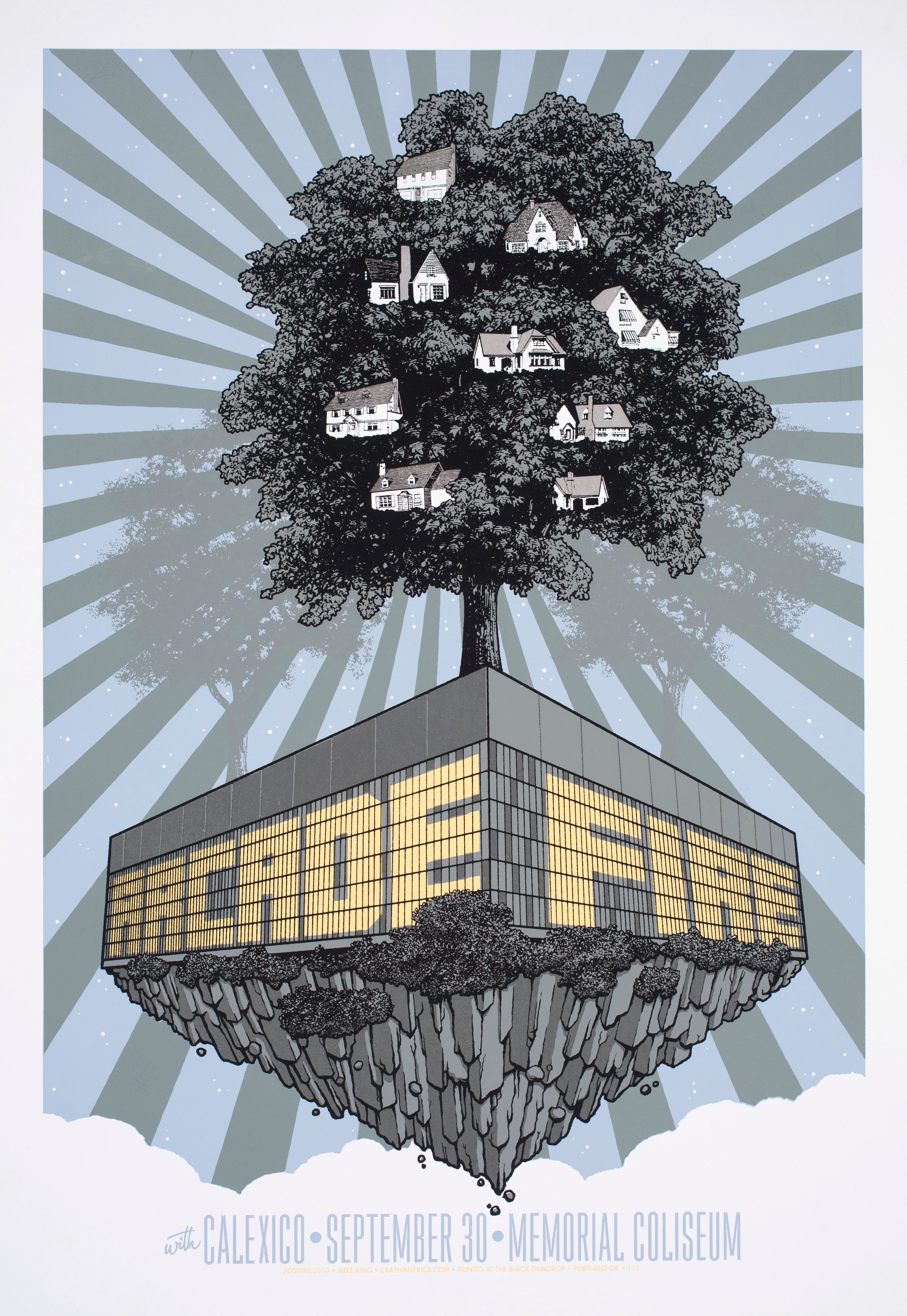 MXP-228.1 Arcade Fire 2010 Memorial Coliseum  Sep 30 Concert Poster