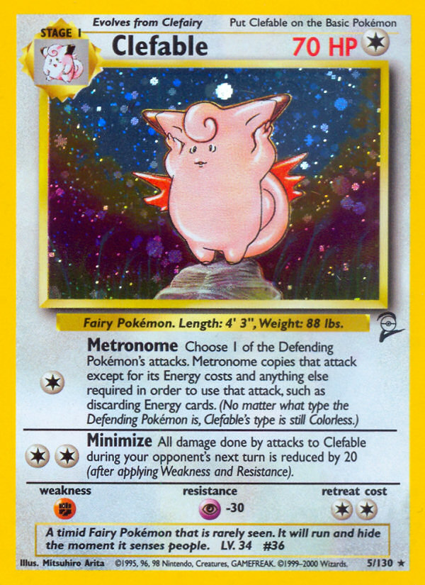 Clefable (5/130) - Base Set 2 Pokémon Card