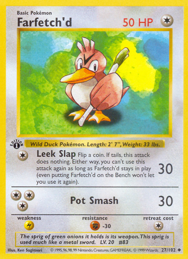 Farfetch'd (27/102) - Base (1st Edition) Pokémon Card