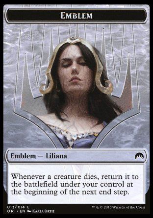 Emblem Liliana, Defiant Necromancer (Magic Origins) Trading Card