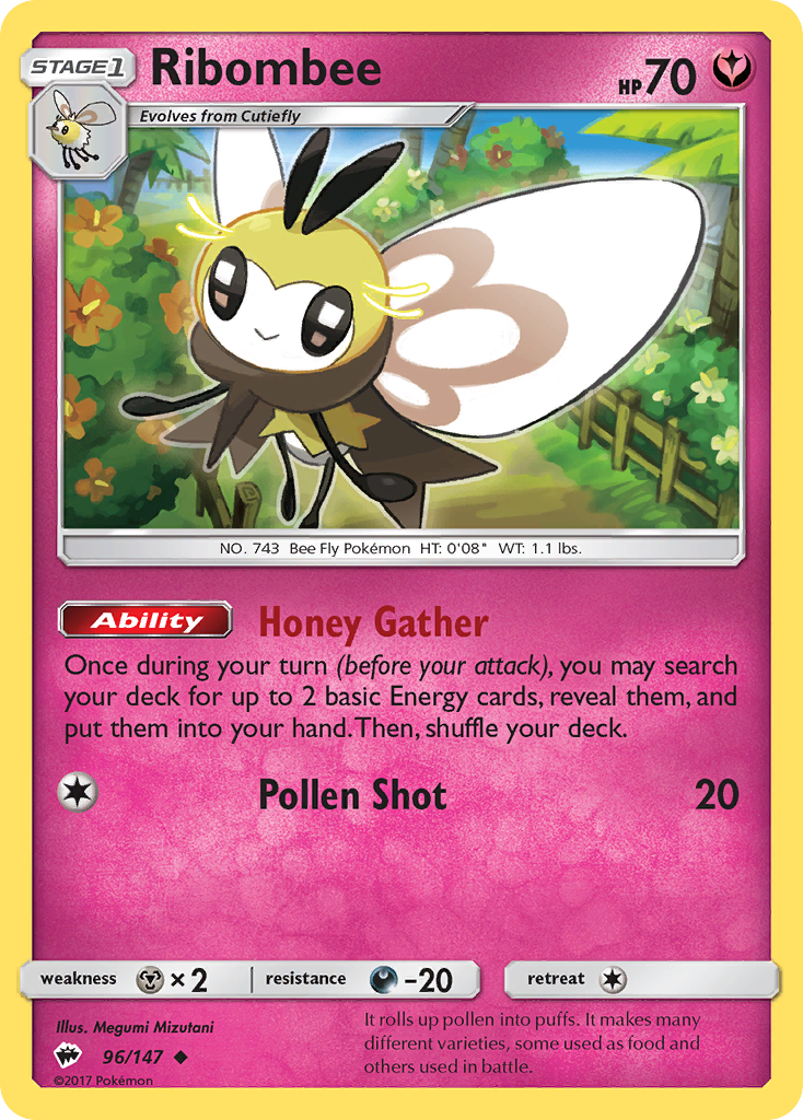 Ribombee (96/147) - Burning Shadows Pokémon Card