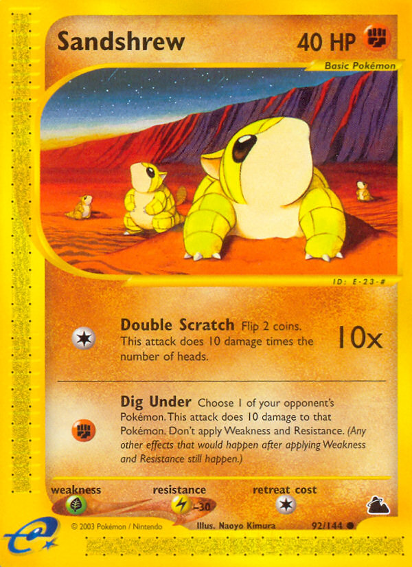 Sandshrew (92/144) - Skyridge Pokémon Card