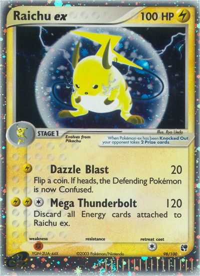 Raichu ex (98/100) - Sandstorm Pokémon Card