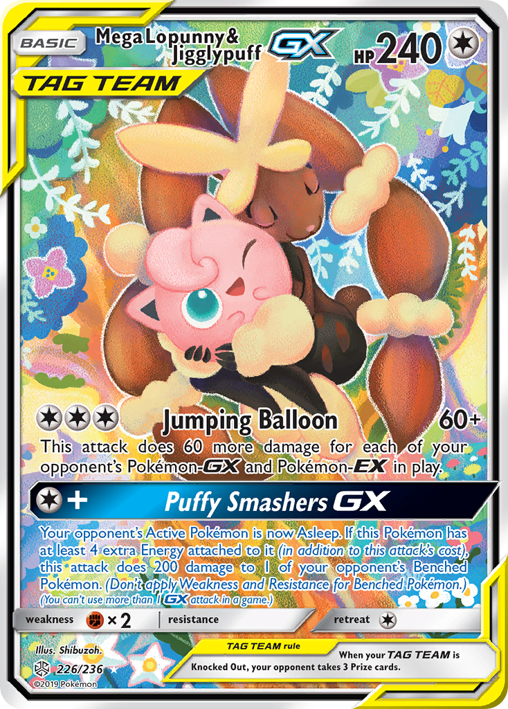 Mega Lopunny & Jigglypuff GX (226/236) - Cosmic Eclipse Pokémon Card