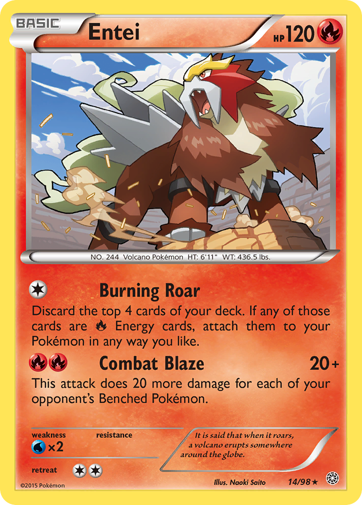 Entei (14/98) - Ancient Origins Pokémon Card