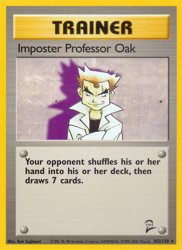 Imposter Professor Oak (102/130) - Base Set 2 Pokémon Card