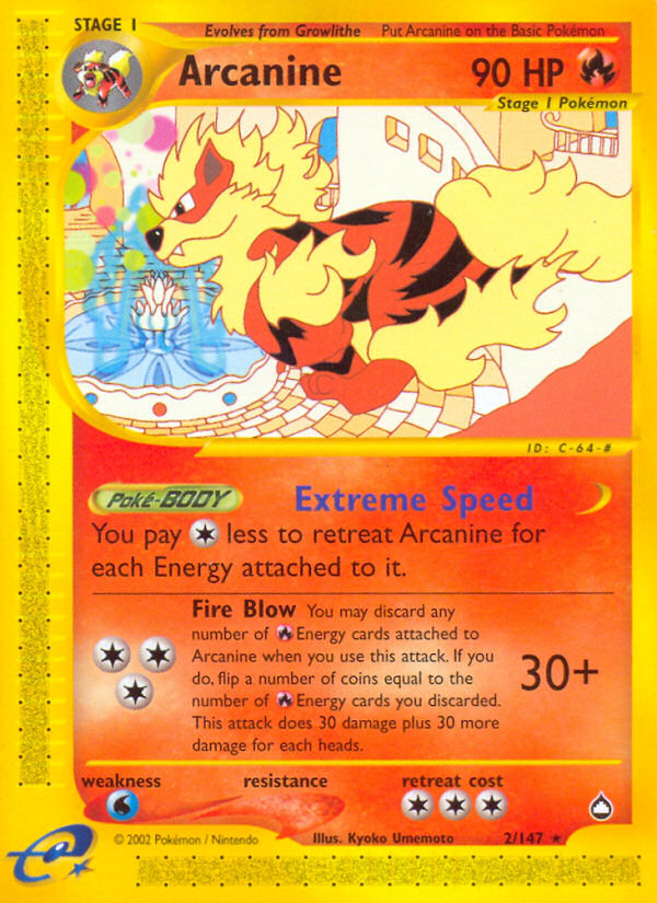 Arcanine (2/147) - Aquapolis Pokémon Card