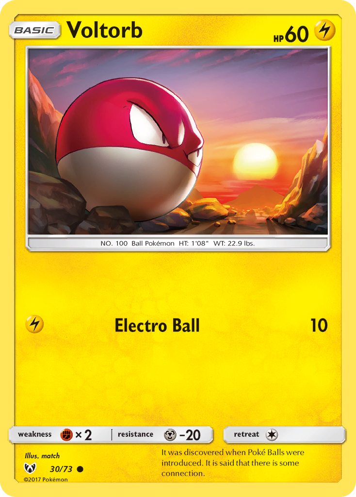 Voltorb (30/73) - Shining Legends Pokémon Card