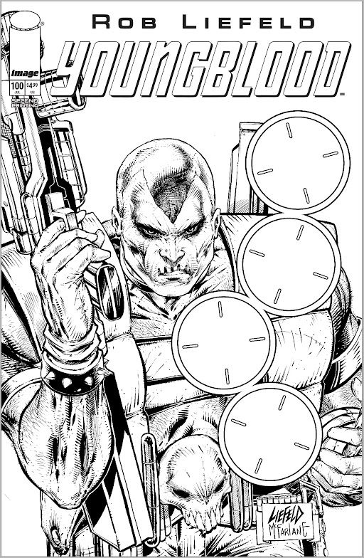 Youngblood #100 (2nd Ptg Cvr C B&W Blank Gun Sight Variant) Comic