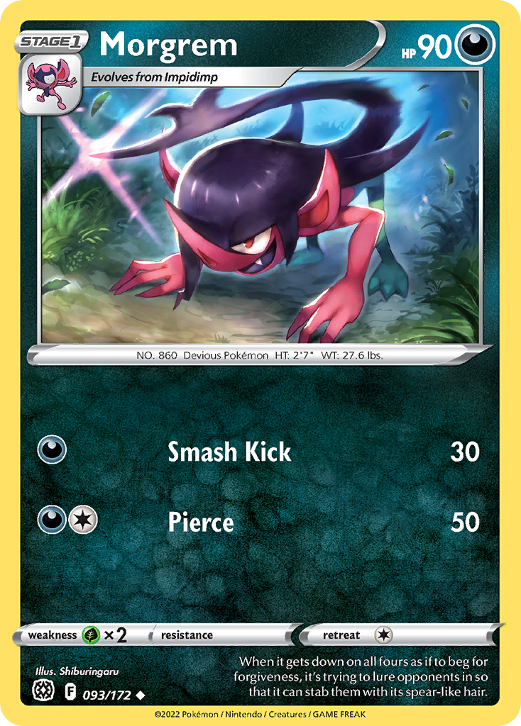 Morgrem (93/172) - Brilliant Stars Pokémon Card