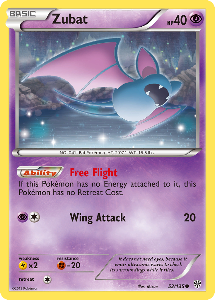 Zubat (53/135) - Plasma Storm Pokémon Card