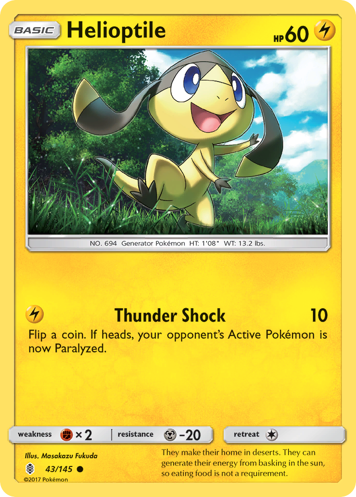 Helioptile (43/145) - Guardians Rising Pokémon Card