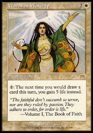 Words of Worship (Onslaught) Trading Card