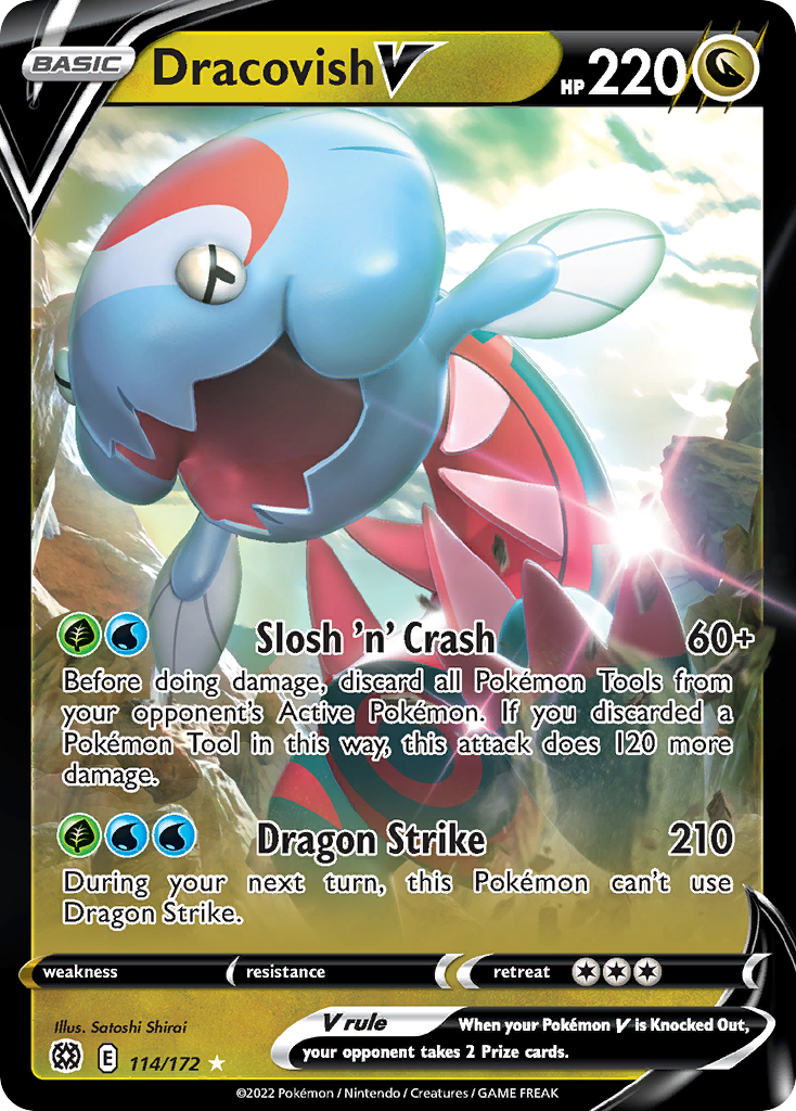 Dracovish V (114/172) - Brilliant Stars Pokémon Card