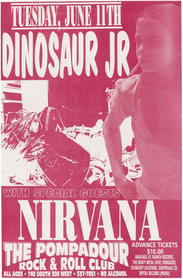Dinosaur Jr & Nirvana The Pompadour Salt Lake City 1991