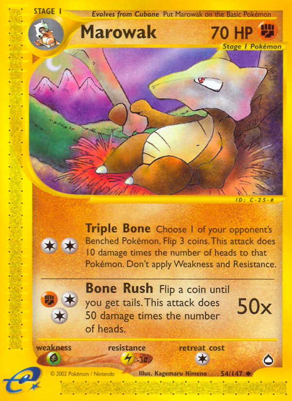 Marowak (54/147) - Aquapolis Pokémon Card