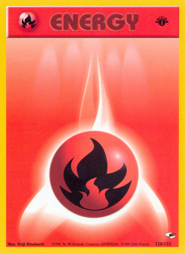 Fire Energy (128/132) - Gym Heroes (1st Edition) Pokémon Card