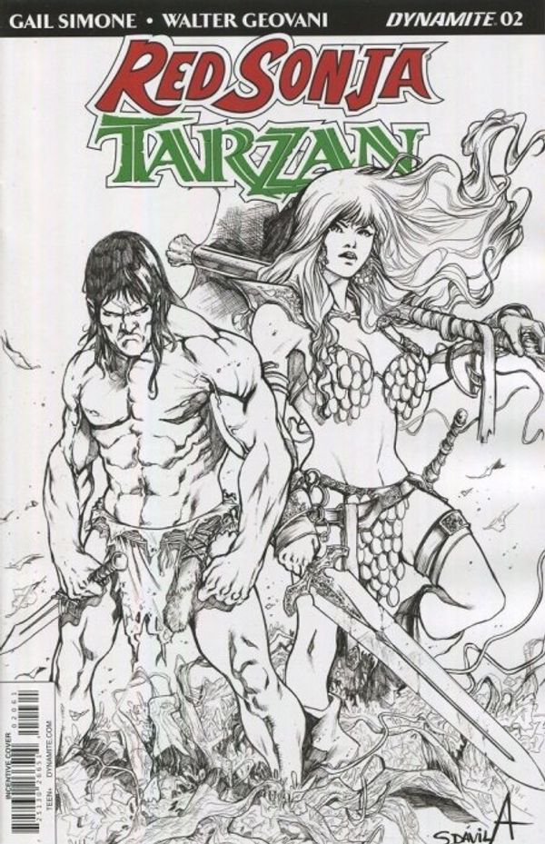 Red Sonja/Tarzan #2 (Cover F 20 Copy Davila B&w Inc)
