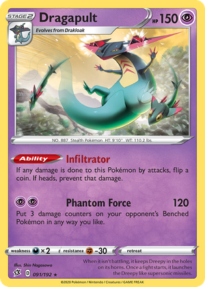 drakloak pokemon card value Collectible Set - Dragapult Dreepy - Rebel Clash - 091/192 - Sword & Shield - Rare Dragon Headbutt 70 Pokemon TCG - s11 -