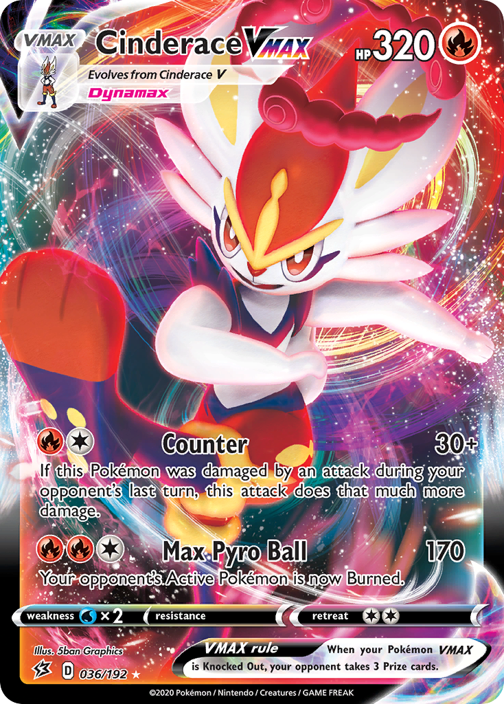 Cinderace VMAX (36/192) - Rebel Clash Pokémon Card