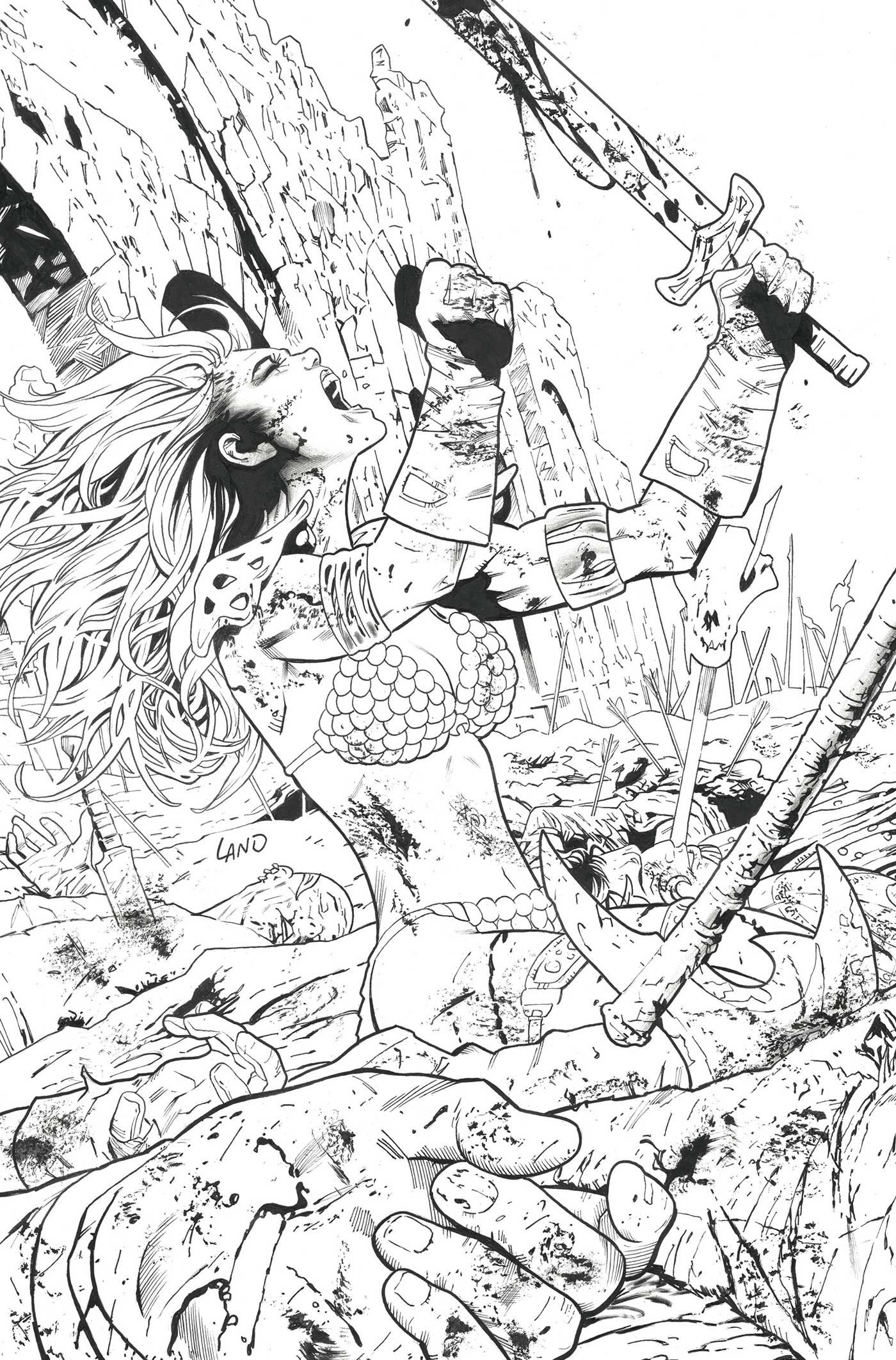 Sonja Reborn #5 (Cvr L Inc 1:7 Greg Land Line Art Virgin Foc Bonus Variant) Comic