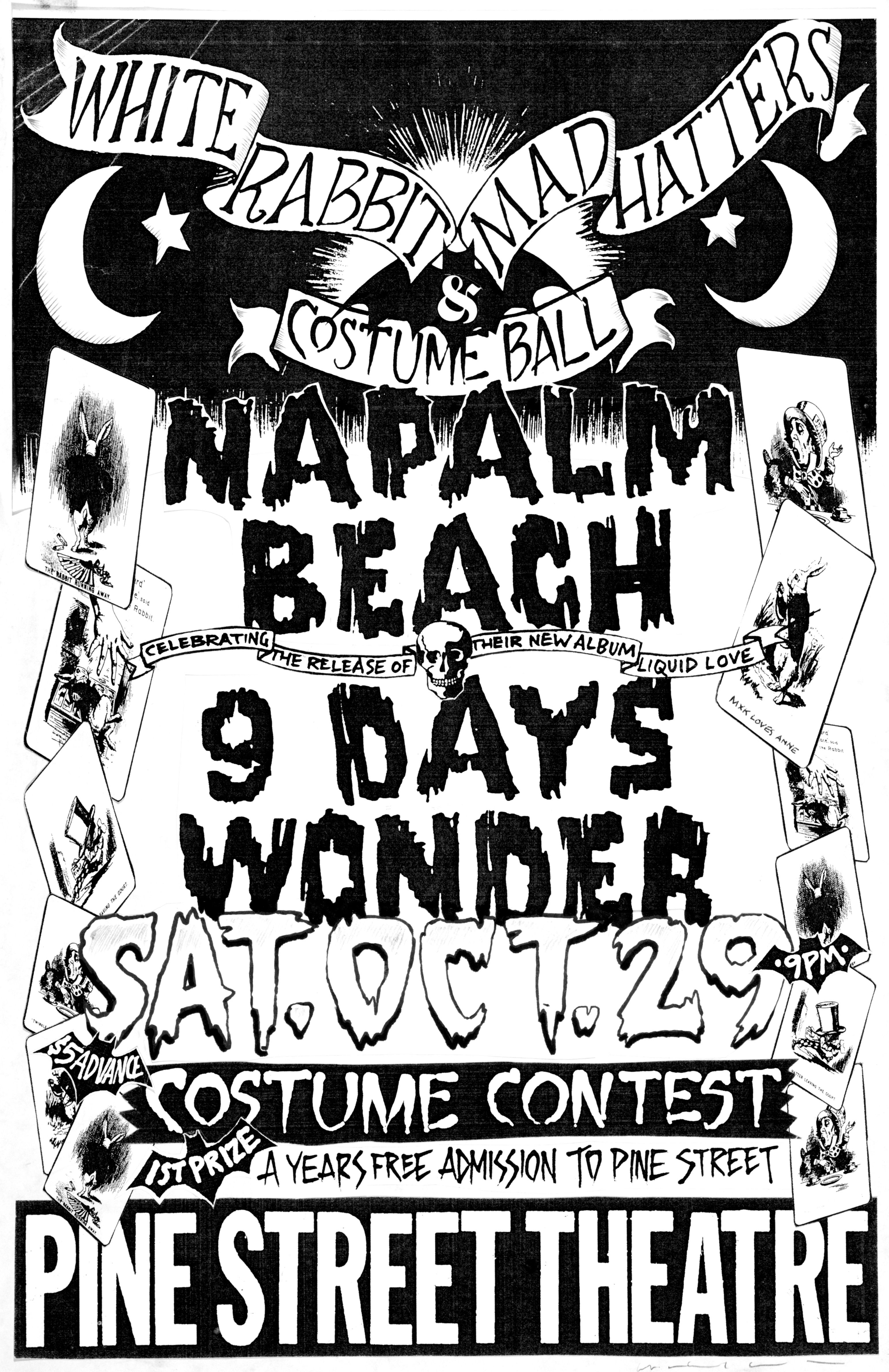 MXP-140.8 Napalm Beach 1988 Pine Street Theatre  Oct 29 Concert Poster