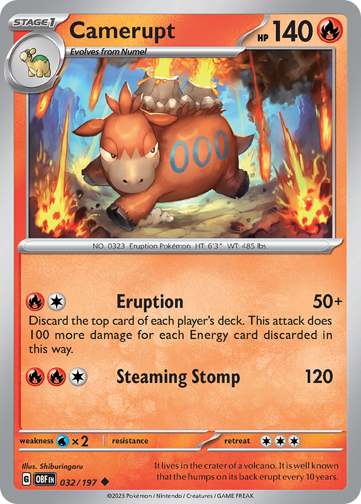 Camerupt (32/197) - Obsidian Flames Pokémon Card