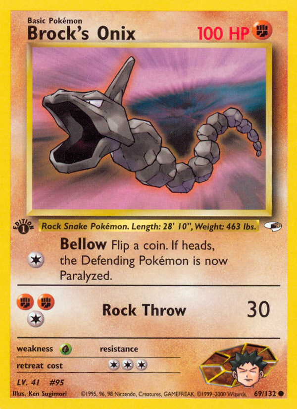 Brock's Onix (69/132) - Gym Heroes (1st Edition) Pokémon Card