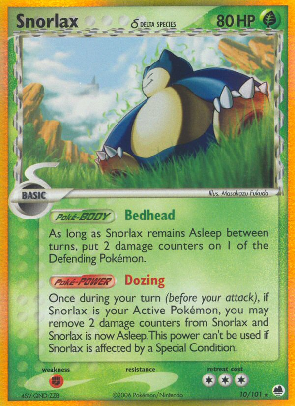 Snorlax δ (10/101) - Dragon Frontiers Pokémon Card