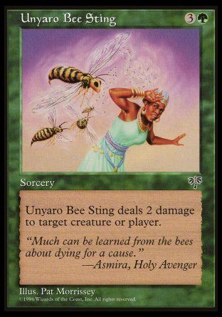 Unyaro Bee Sting (Mirage) Trading Card