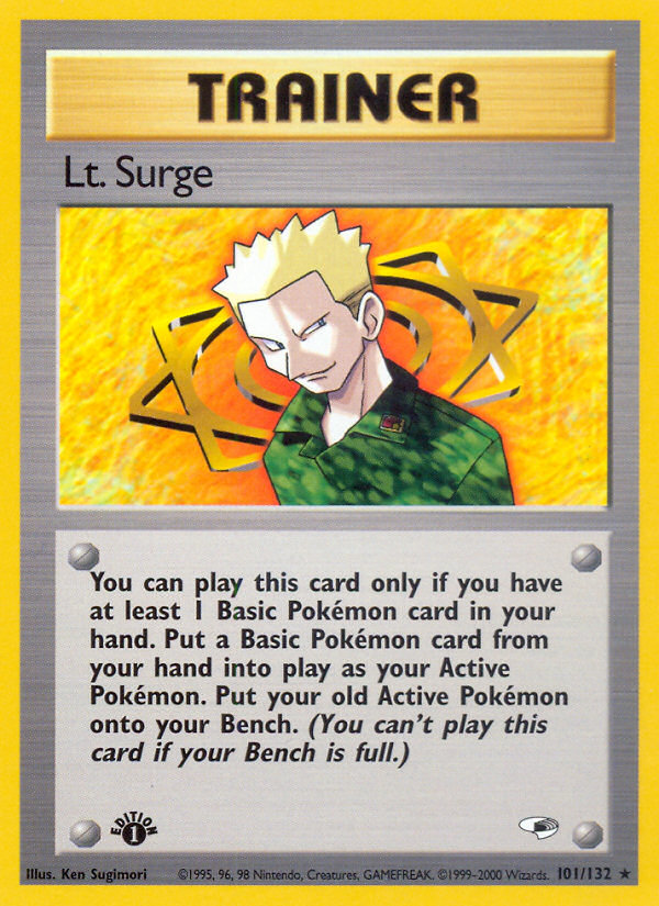 Lt. Surge (Trainer) (101/132) - Gym Heroes (1st Edition) Pokémon Card