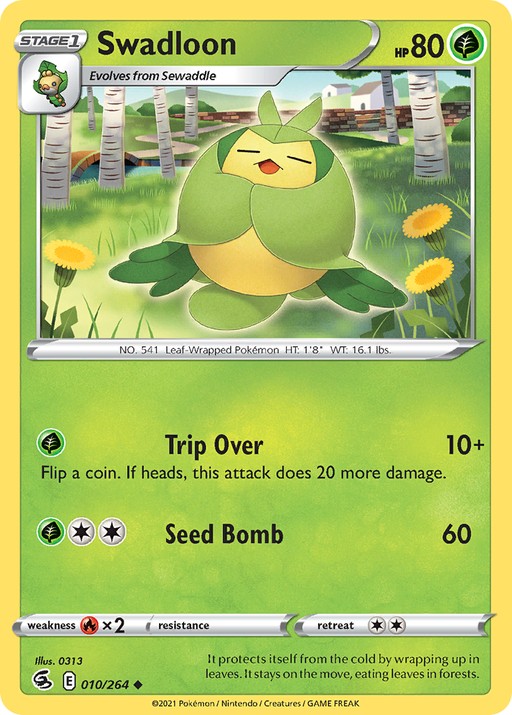 Swadloon (10/264) - Fusion Strike Pokémon Card