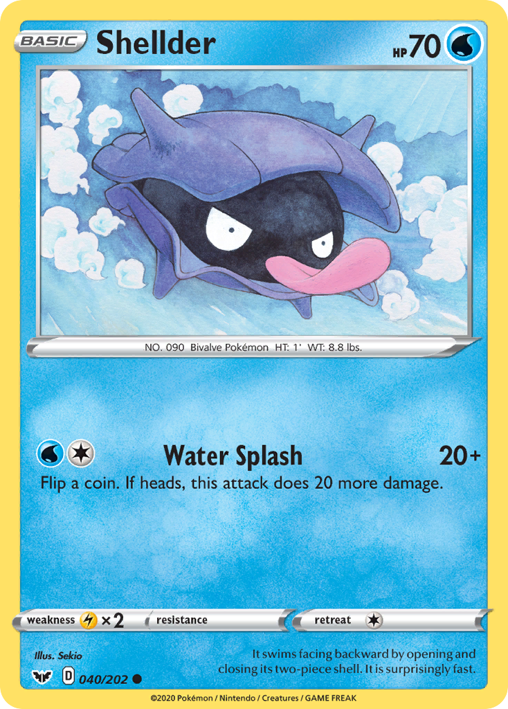 Shellder (40/202) - Sword & Shield Pokémon Card