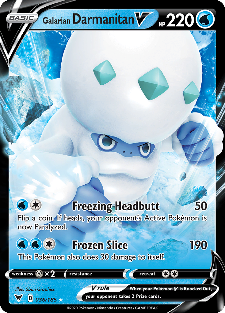 Galarian Darmanitan V (36/185) - Vivid Voltage Pokémon Card