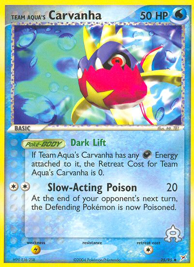 Team Aqua's Carvanha (25/95) - Team Magma vs Team Aqua Pokémon Card