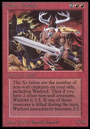 Keldon Warlord (Beta) Trading Card