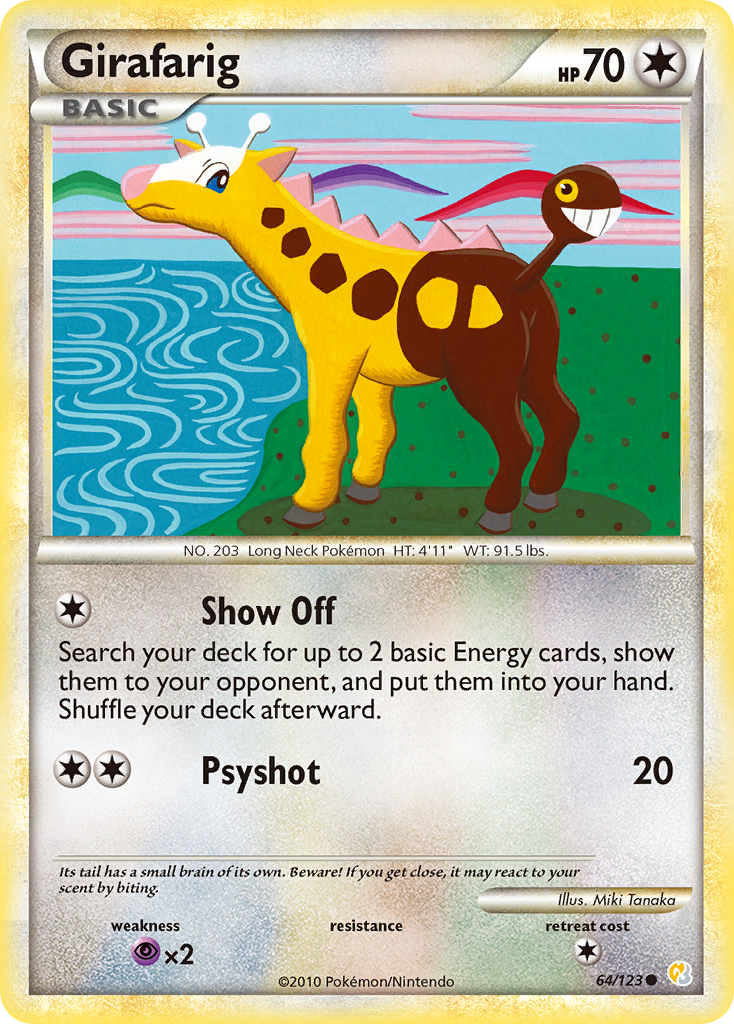 Girafarig (64/123) - HeartGold & SoulSilver Pokémon Card