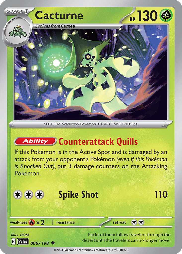 Cacturne (6/198) - Scarlet & Violet Pokémon Card