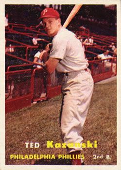 Ted Kazanski 1957 Topps #27 Sports Card