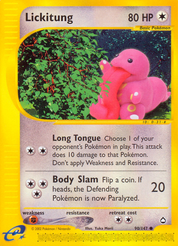 Lickitung (90/147) - Aquapolis Pokémon Card