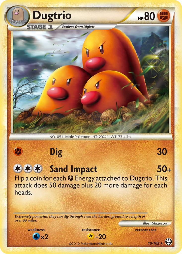 Dugtrio (19/102) - HS—Triumphant Pokémon Card