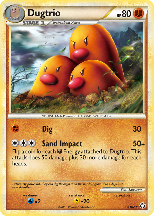 Dugtrio (19/102) HS—Triumphant Value GoCollect (dugtrio19102hs