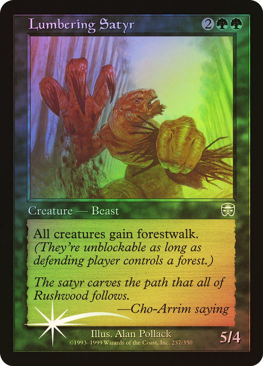 Lumbering Satyr (Mercadian Masques - Foil) Trading Card