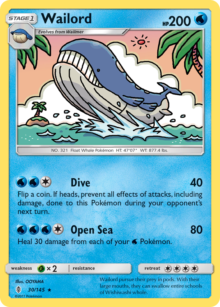 Wailord (30/145) - Guardians Rising Pokémon Card