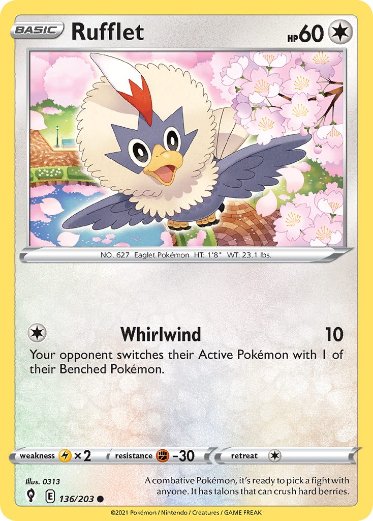 Rufflet (136/203) - Evolving Skies Pokémon Card