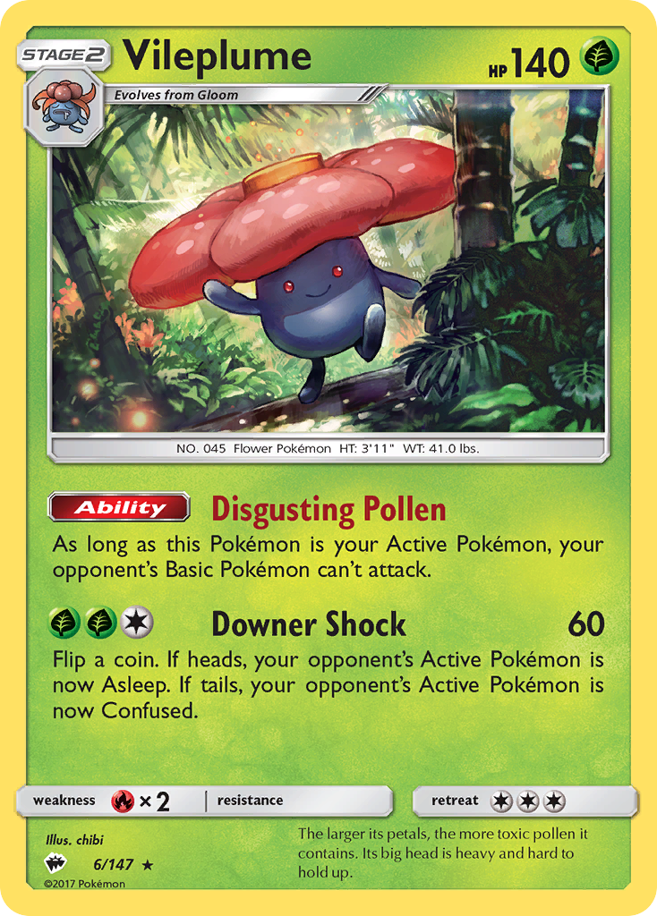 Vileplume (6/147) - Burning Shadows Pokémon Card